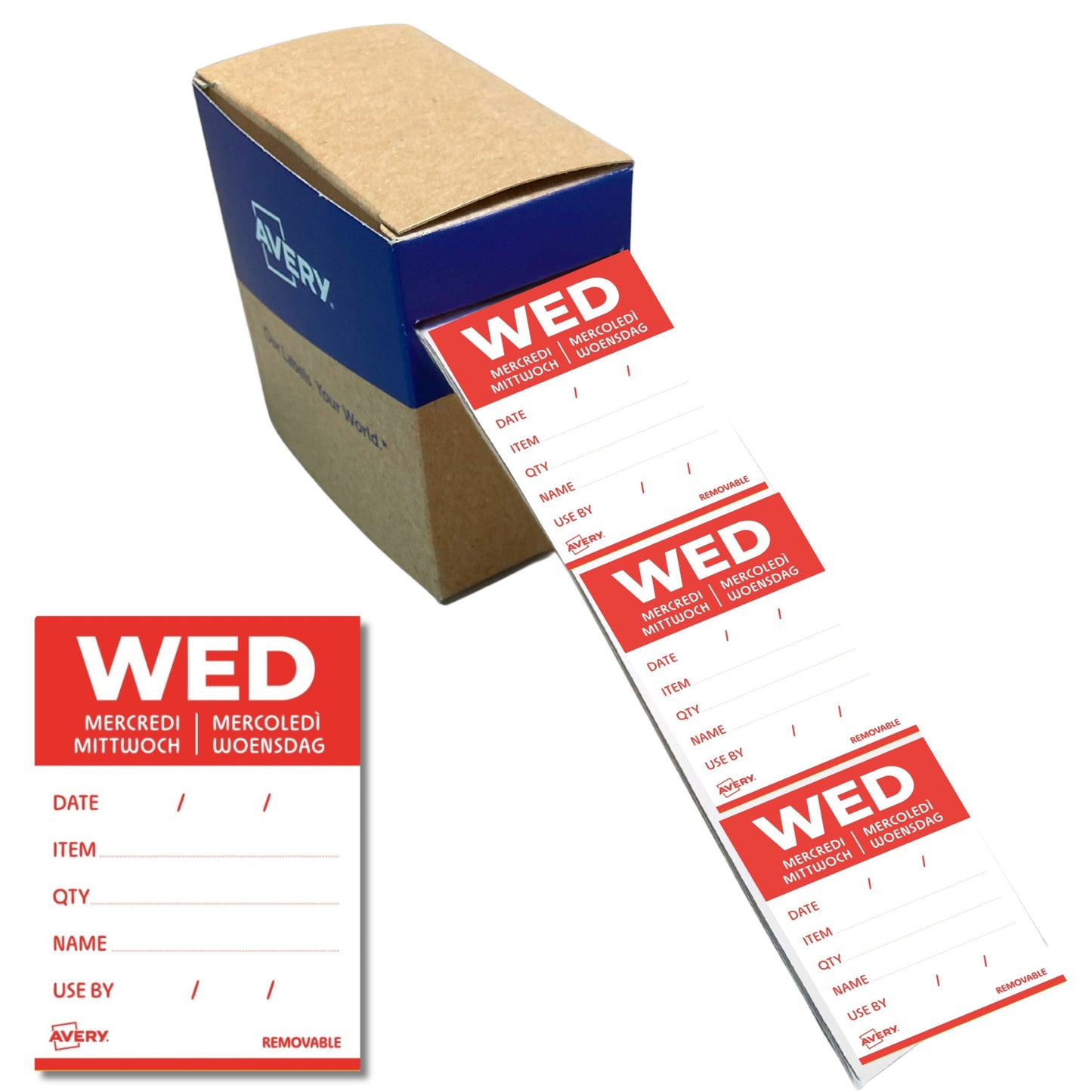 Avery - Etiket haccp woensdag-rood 40x56mm 500st