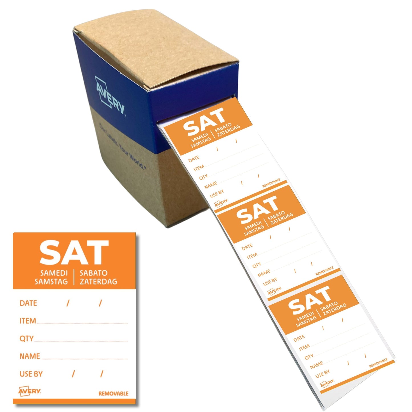 Avery - Etiket haccp zaterdag-oranje 40x56mm 500st | 6 stuks