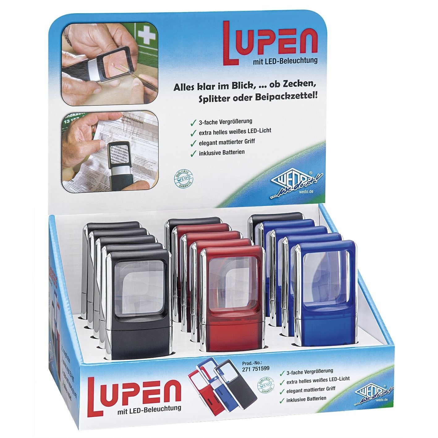 WEDO - Loep met led-verlichting | 15 stuks