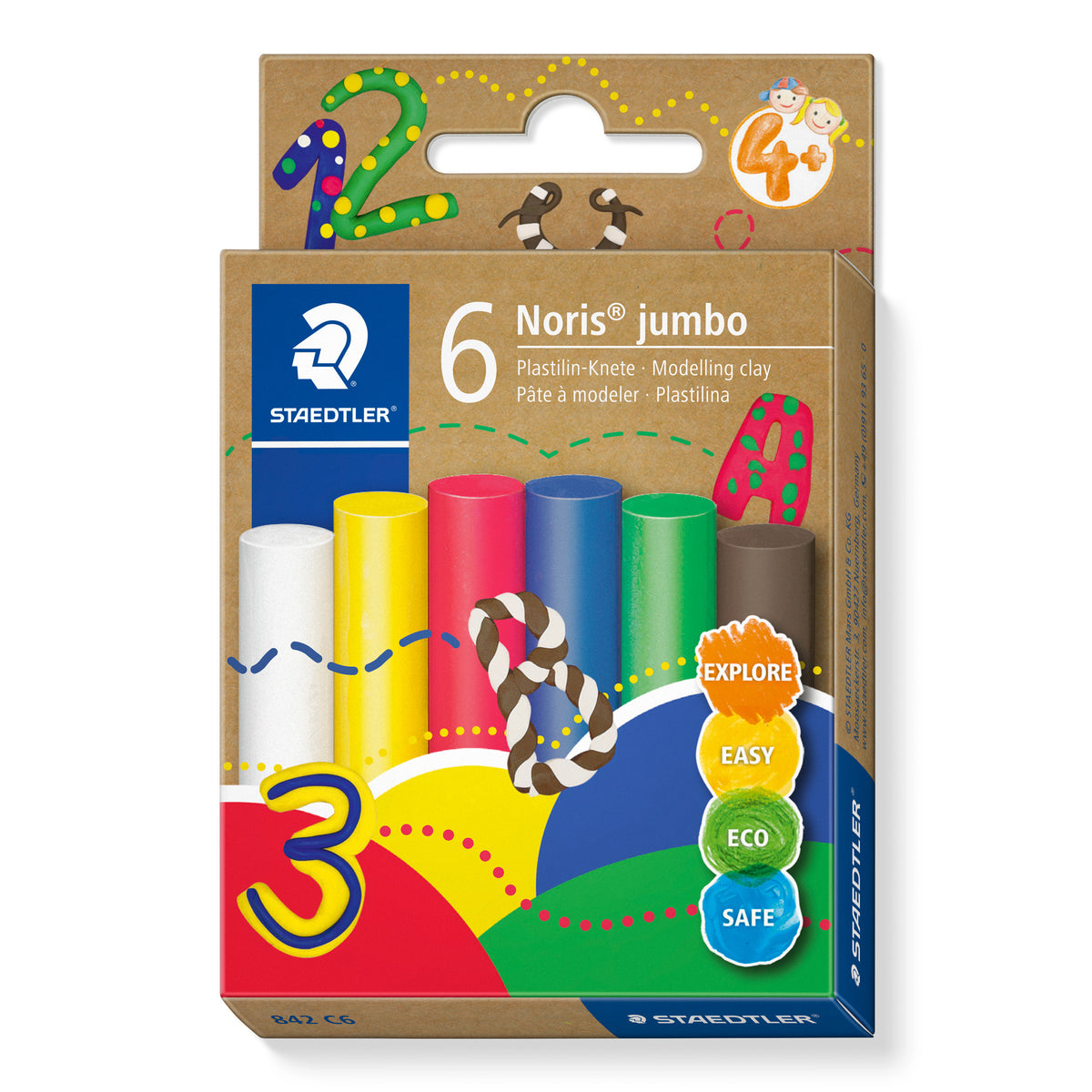 Staedtler - Boetseerklei noris jumbo set à 6 kleuren