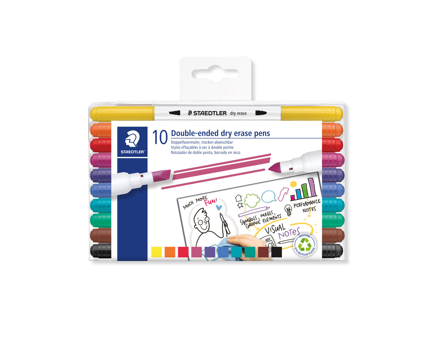 Staedtler - Whitebordstiften dubbele punt 10 kleuren