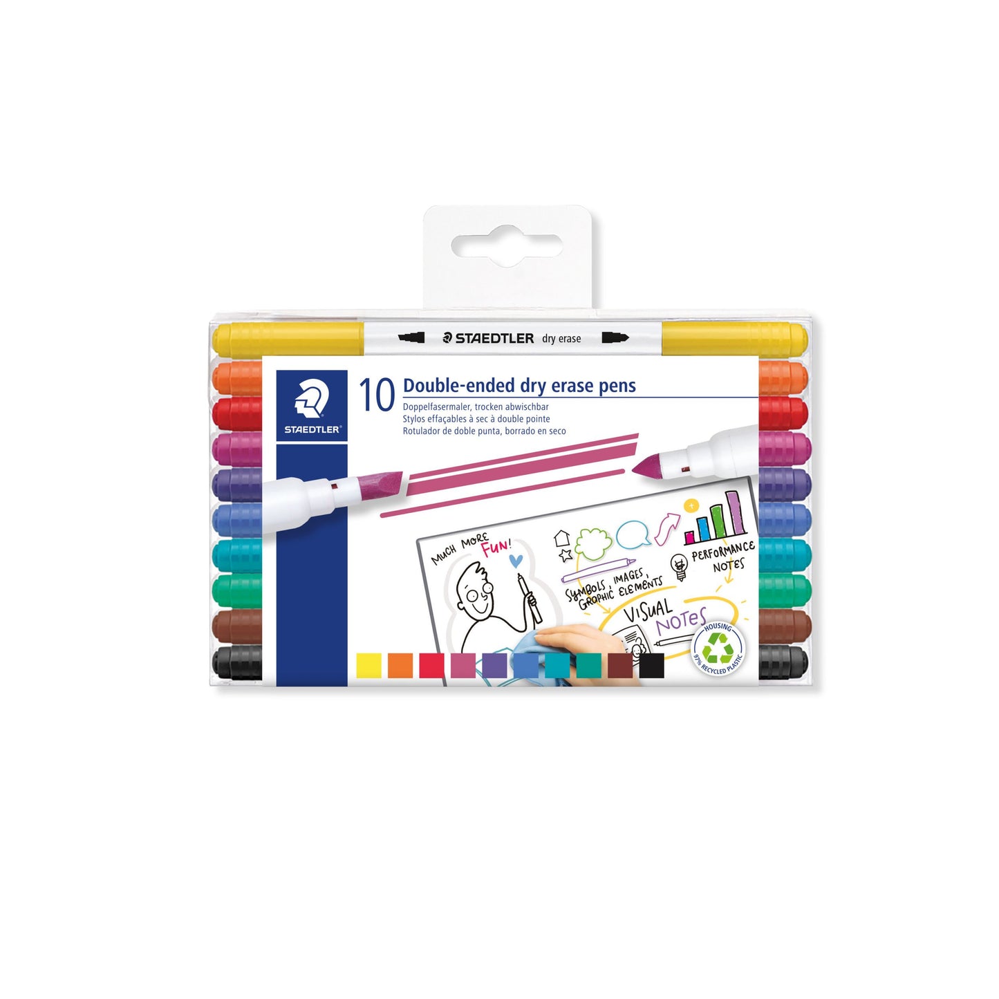 Staedtler - Whitebordstiften dubbele punt 10 kleuren