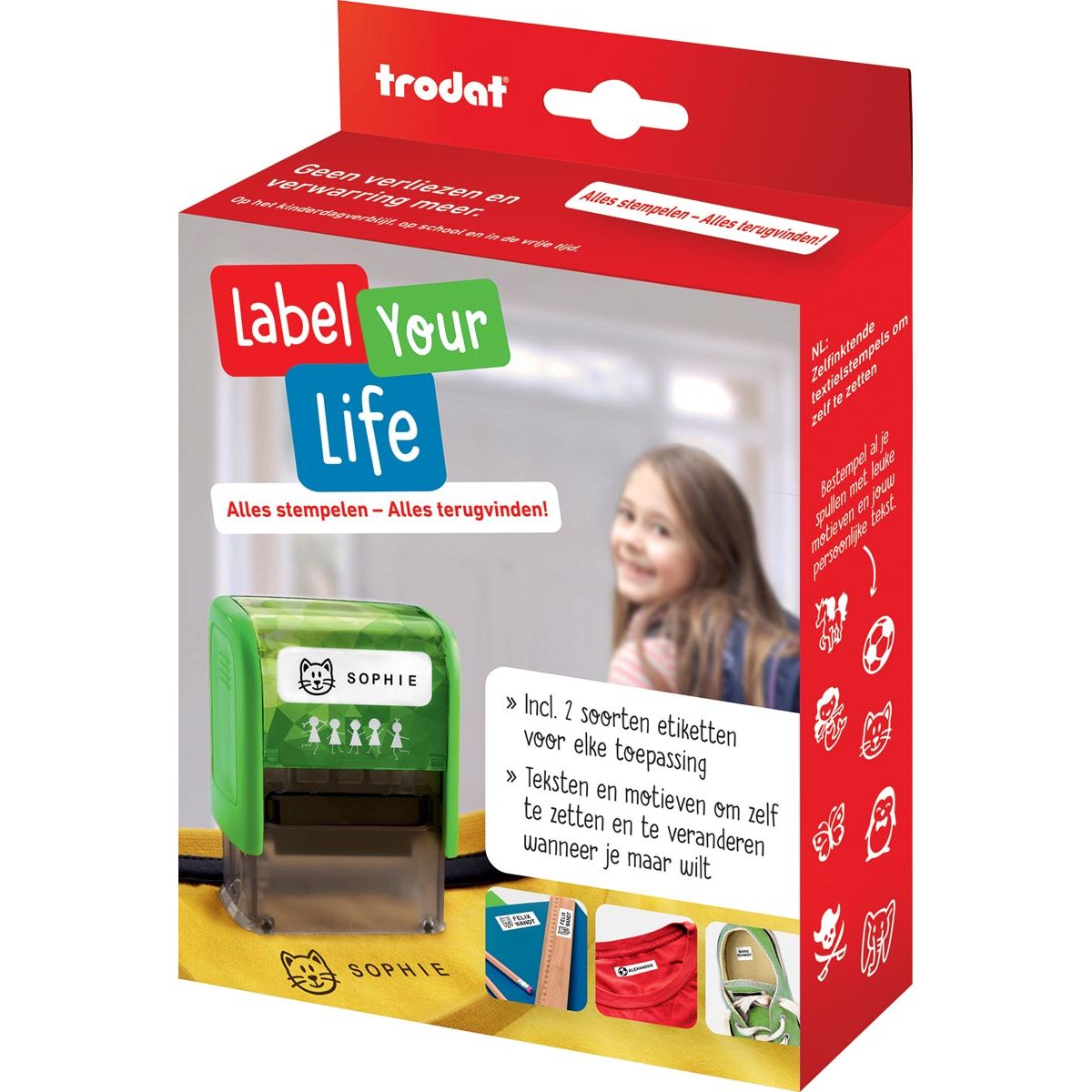 Trodat - Label Your Life Textilstempel, Niederländisch