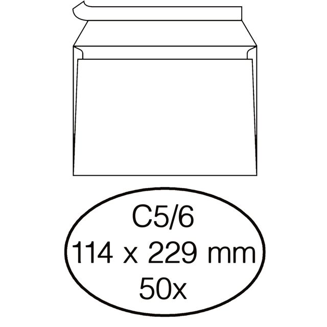 Quantore - Envelop bank c5/6 114x229 80gr zk wt | 20 stuks