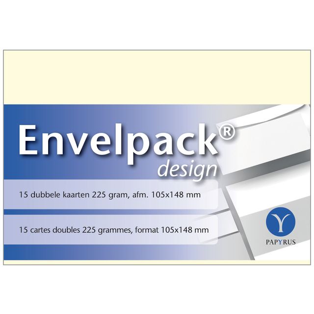 Papyrus - Double Carte Envelpack Design A6 105x148mm ivoire 894450 15 pièces