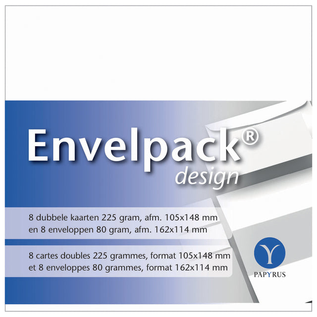 Papyrus - Dubbele kaart envelpack c6 114x162mm wit | 10 stuks