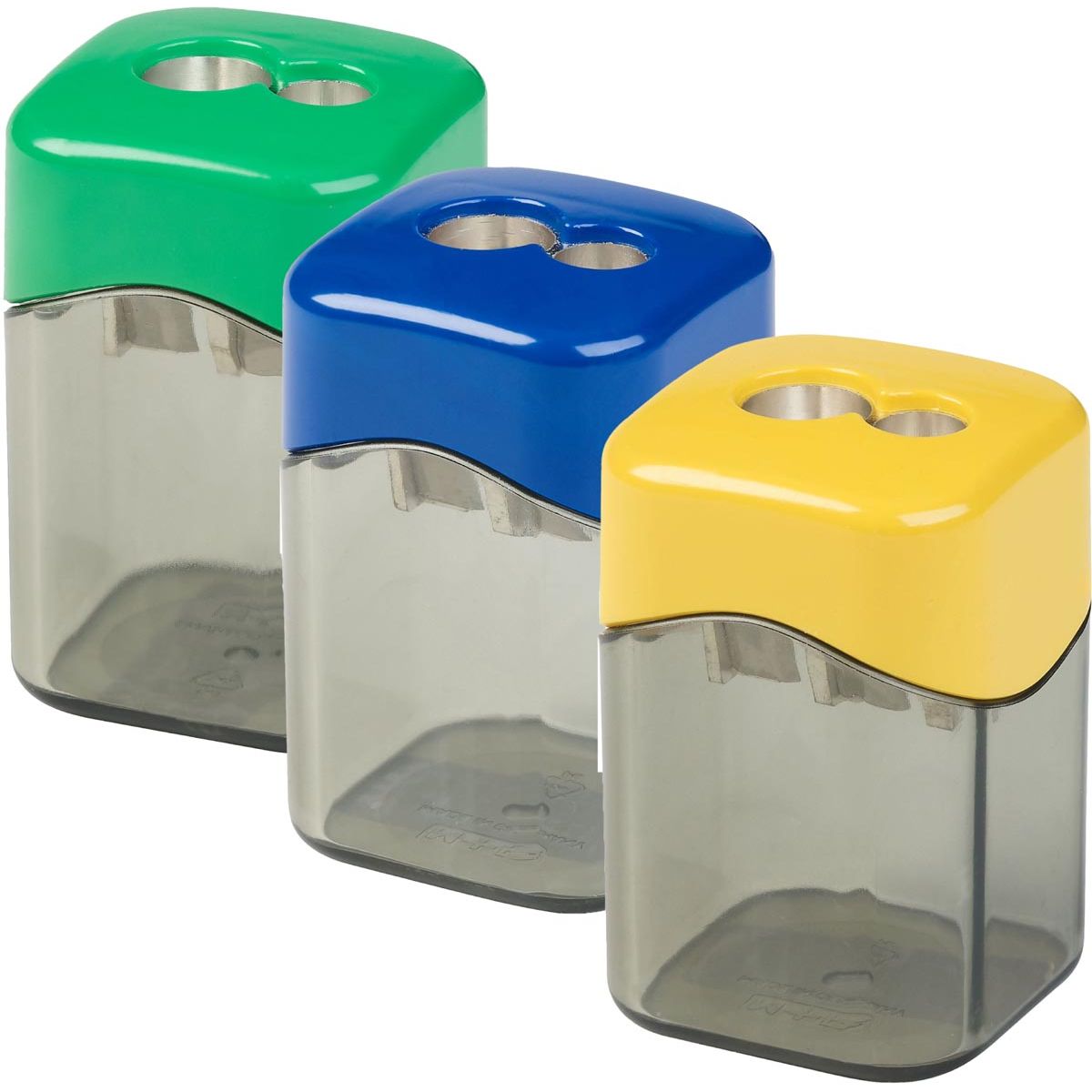 M+R - taille-crayon Quattro Swing Eco, 2 trous, couleurs assorties