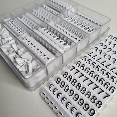 Klika - Cassette de prix Vitrine 10mm blanc/noir 2 pièces