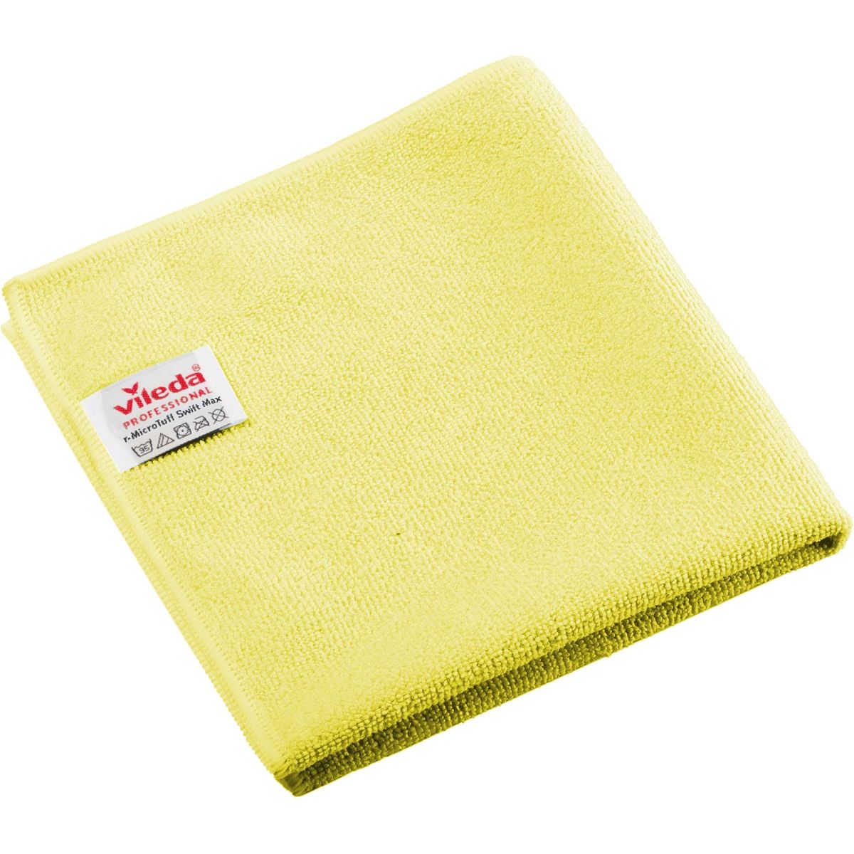 Vileda - Chiffon en microfibre Professional r-MicroTuff Swift Max, paquet de 5, jaune