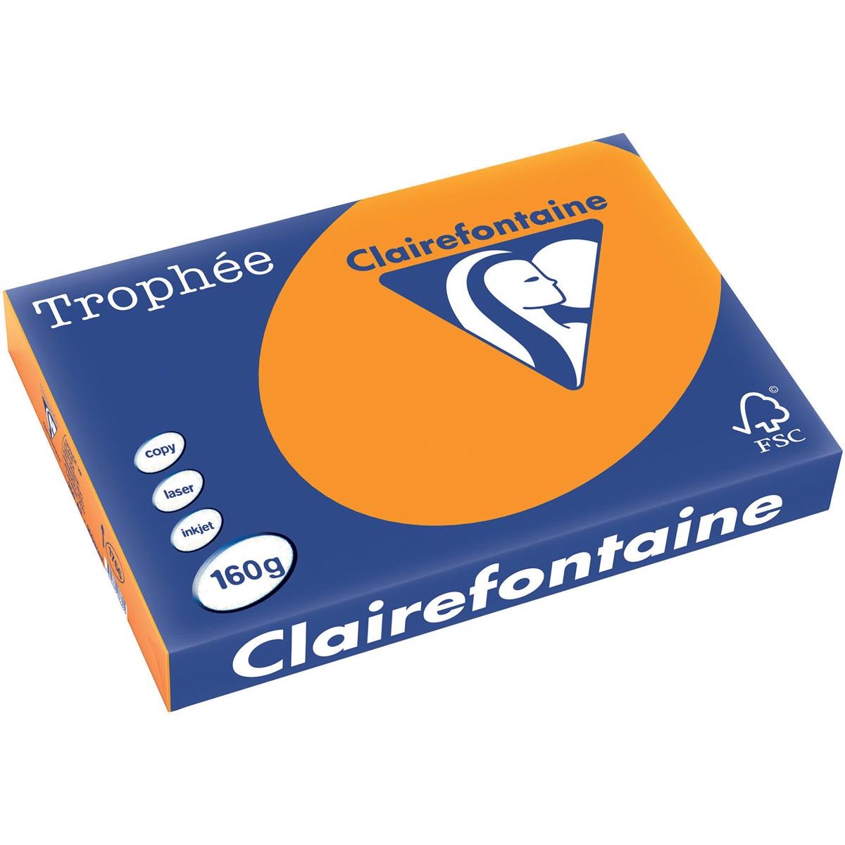 Clairefontaine - Trophée Intens, gekleurd papier, A3, 160 g, 250 vel, feloranje