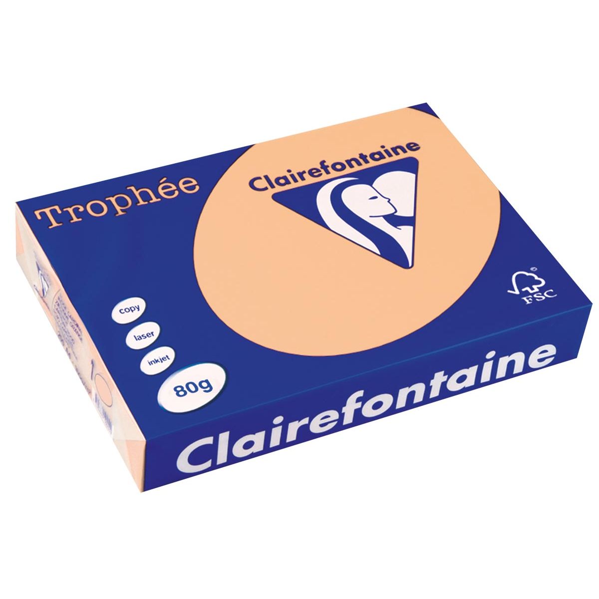 Clairefontaine - Trophée-Farbpapier, A4, 80 g, 500 Blatt, Lachs