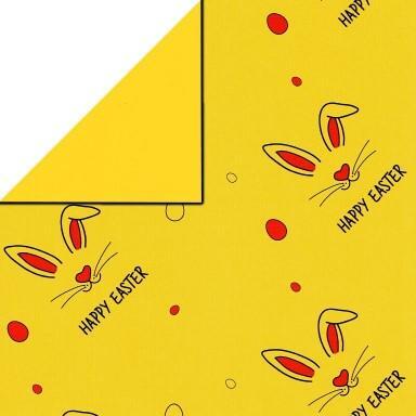 Klika - Papier cadeau Papier cadeau Lapin de Pâques sur jaune 50 cm