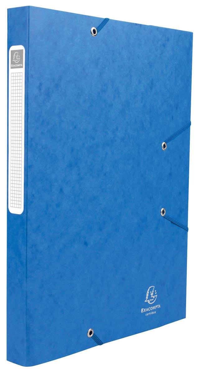 Exacompta - Elastobox Cartobox dos de 2,5 cm, bleu, qualité 5/10ème