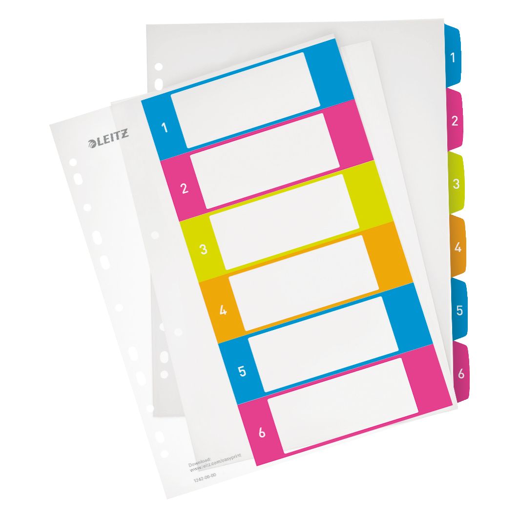 Leitz - WOW printbare index, PP, extra breed