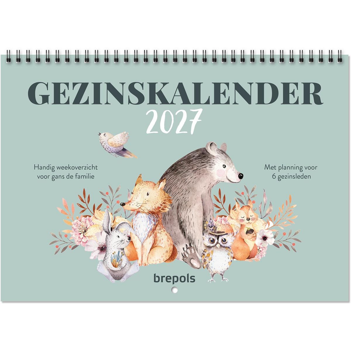 Brepols – Wochenübersicht des Familienkalenders, Niederländisch, 2026