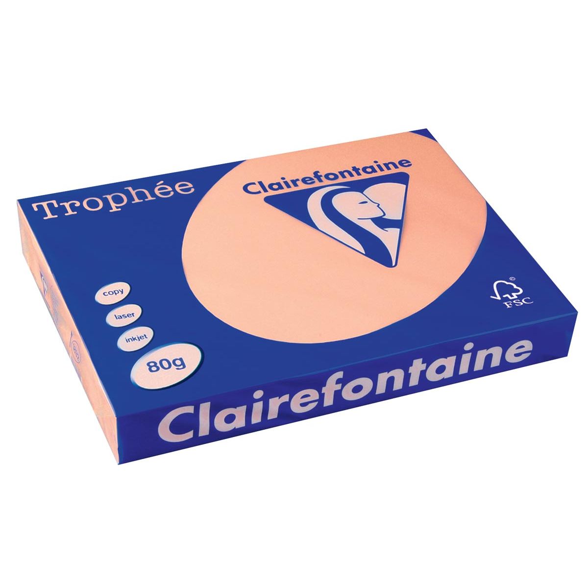 Clairefontaine - Trophée tel, papier coloré, A3, 80 g, 500 feuilles, saumon