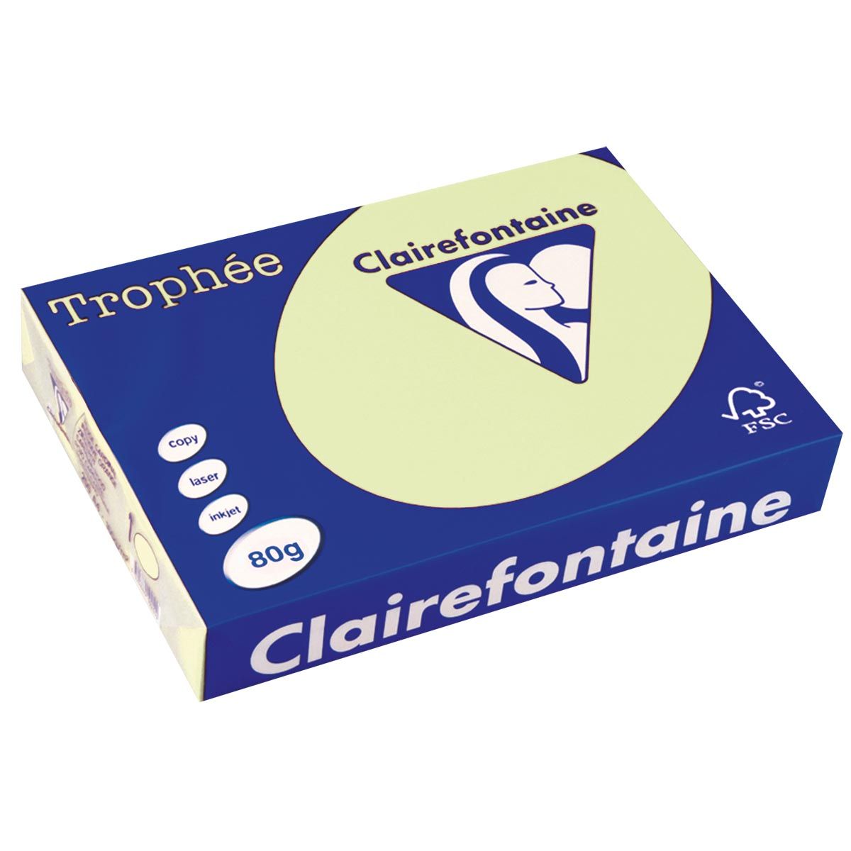Clairefontaine - Trophée gekleurd papier, A4, 80 g, 500 vel, lichtgroen