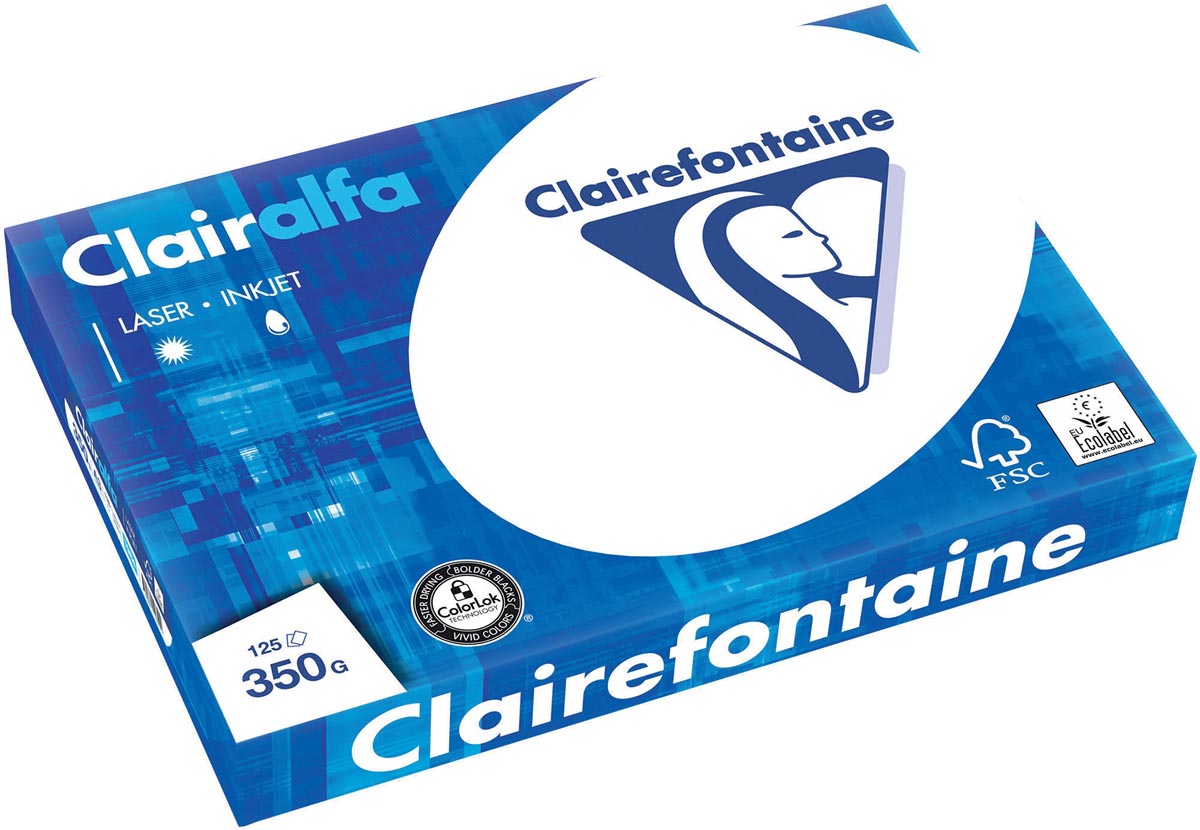 Clairefontaine - Clairalfa presentatiepapier ft A3, 350 g, pak van 125 vel
