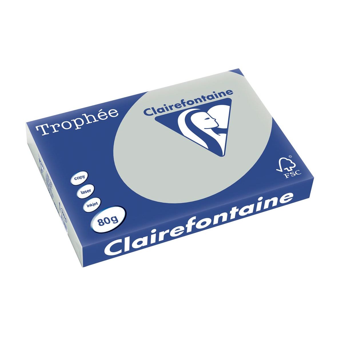 Clairefontaine - Trophée tel, gekleurd papier, A3, 80 g, 500 vel, lichtgrijs