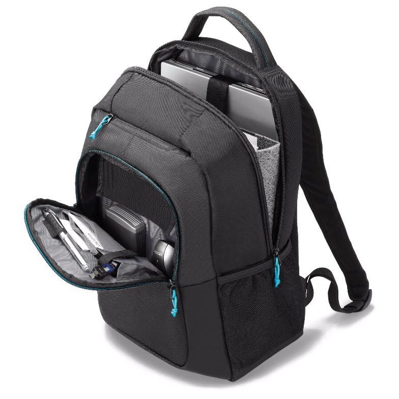 Dicota - Laptop-Rucksack Spin, für Laptops bis 15,6 Zoll, schwarz