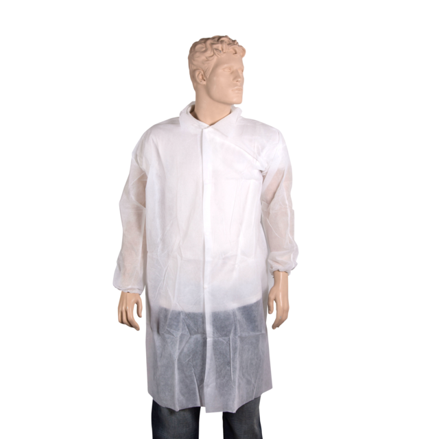 ComFort - Veste visiteur | XL | bouton-pression | PP | blanc | 50 pièces