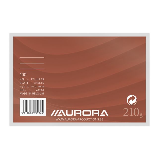 Aurora - Systeemkaart 150x100mm lijn met rode koplijn 210gr wit 100 vel | 10 stuks
