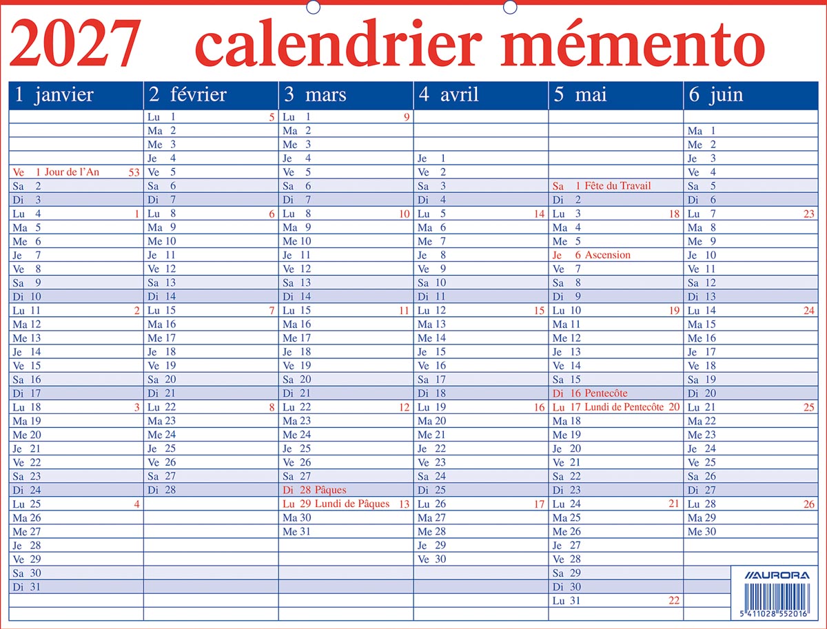 Aurora - Memento 20 Franstalig, 2027