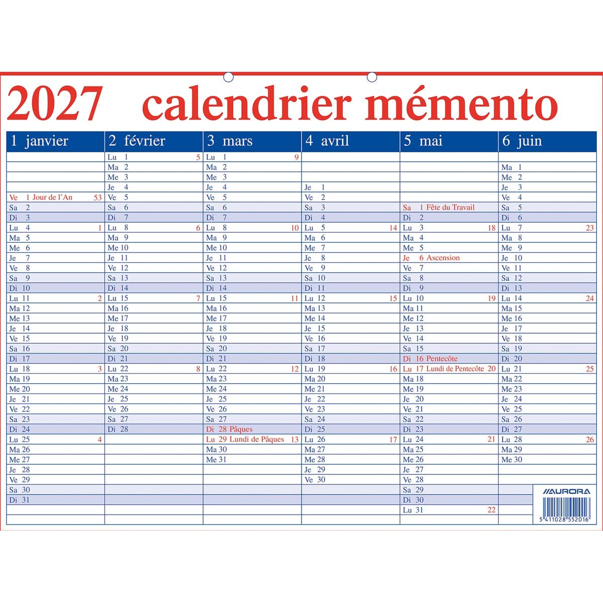 Aurore - Memento 20 Français, 2026
