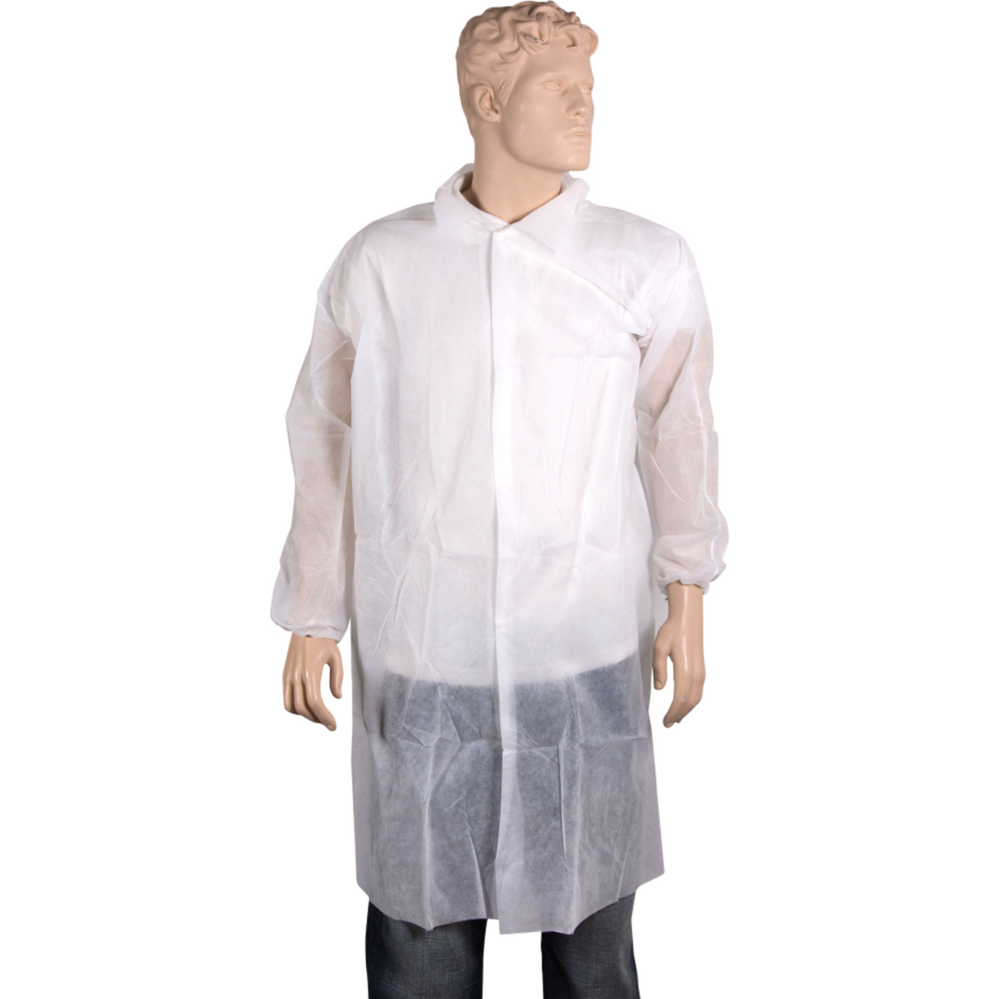 ComFort - Bezoekersjas | XL | drukknoop | PP | wit | 50 stuks