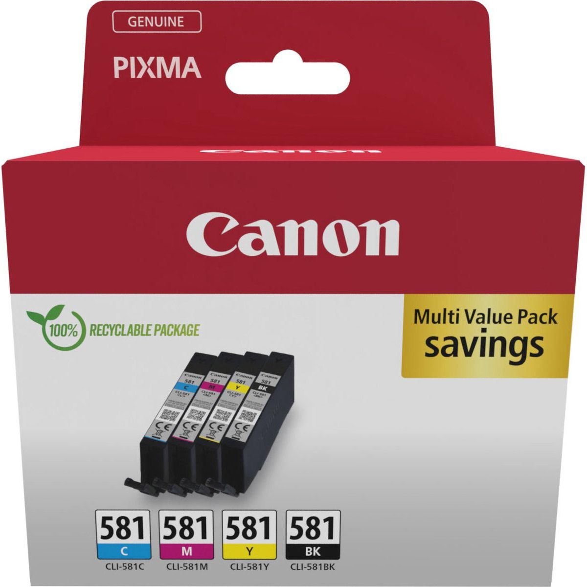 Canon - inktcartridge CLI-581, 200 250 pagina's, OEM 2103C006, 4 kleuren