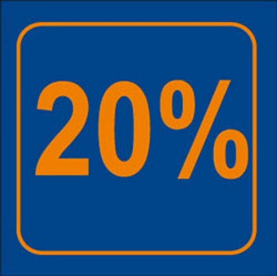 Klika - Raambiljet 20%, afmeting 24x23 cm.