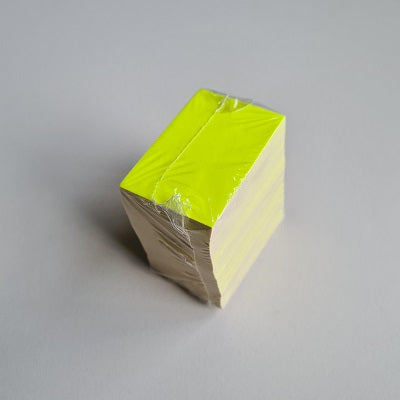 Klika - Carte de prix vierge jaune fluo 4x6 cm 100