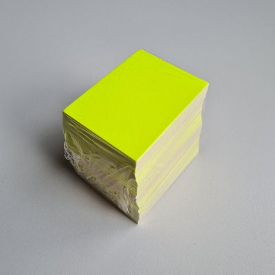 Klika - Carte de prix vierge jaune fluo 6x8 cm 100