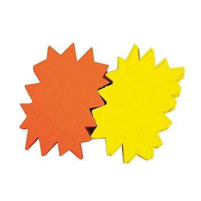 Klika - Fluor ster 8x12 cm geel/oranje 50x