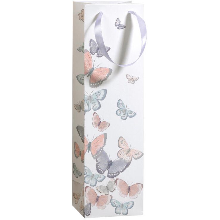 Klika - Geschenkzak Tender Butterflies, voor fles, 38 x 10 x 10 cm