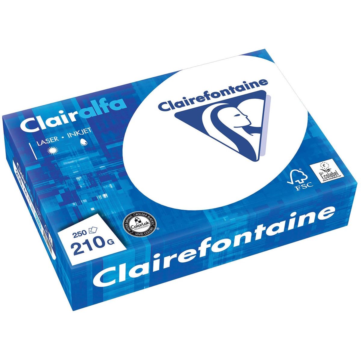 Clairefontaine - Papier de présentation Clairalfa ft A4, 210 g, paquet de 250 feuilles