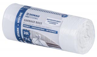 DONAU PROFESSIONAL - vuilniszak, 12 micron, ft 56 x 44 cm, 20 liter, wit, pak van 20 stuks