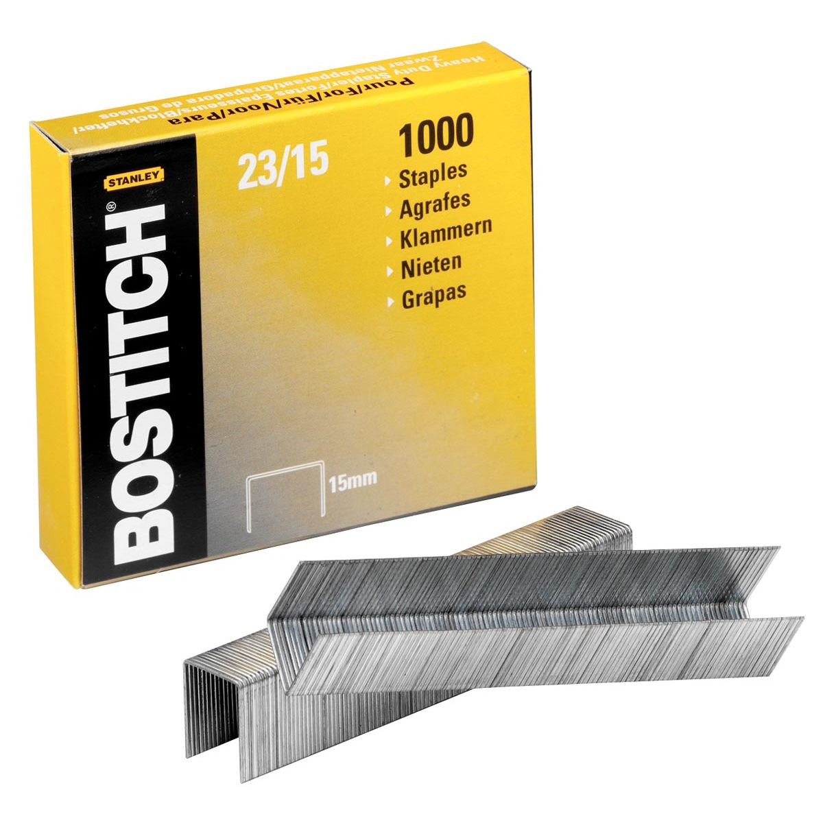 Bostitch - nietjes 23-15-1M, 15 mm, verzinkt, voor B310HDS, 00540, HD-23L17, HD-12F