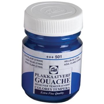 Talens - Plaque Vef Extra Fine Flacon 50 ml, bleu clair (cyan)