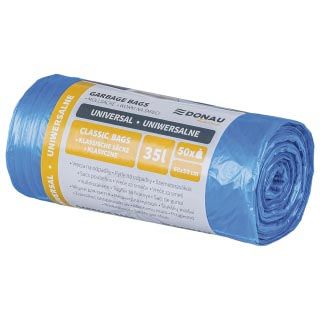 DONAU HOME - vuilniszak, 8,5 micron, ft 60 x 50 cm, 35 liter, blauw, pak van 50 stuks