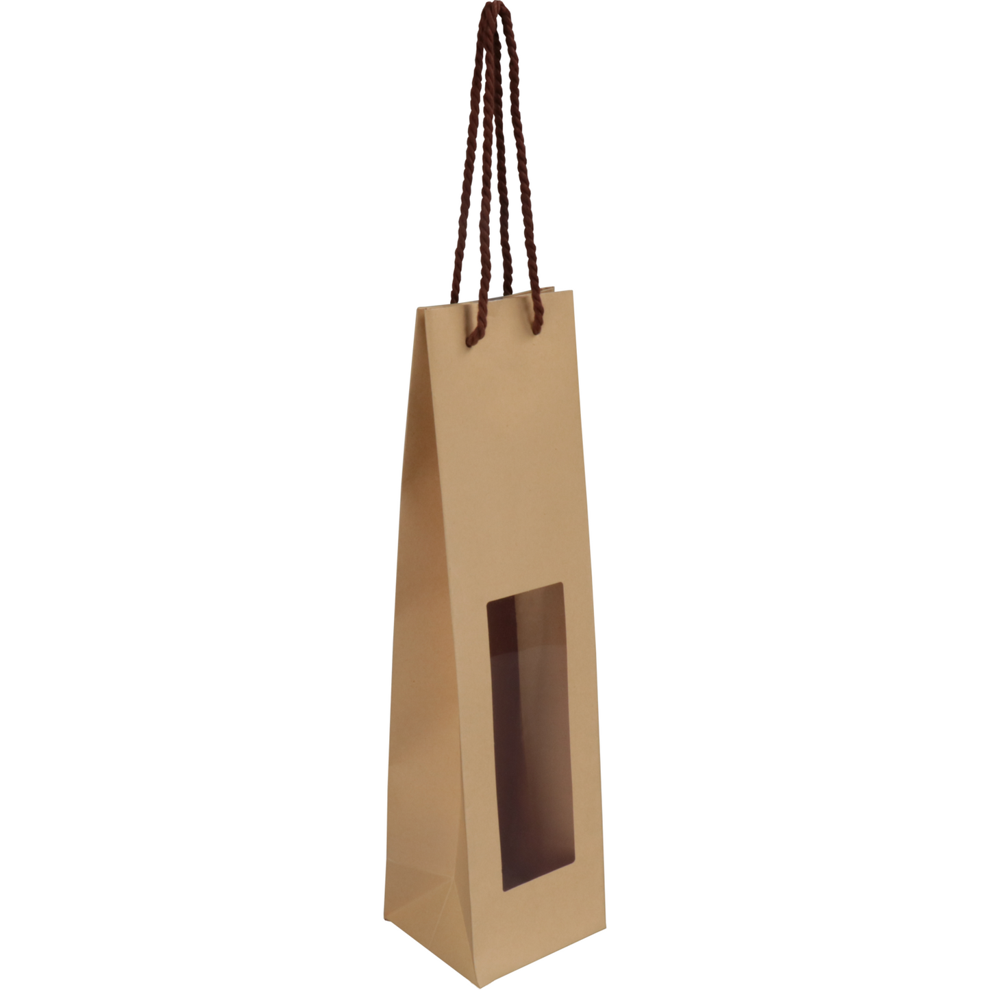 Klika - Tas | Papier | met venster | 9.8x9x38cm | wijnflestas | 100 stuks
