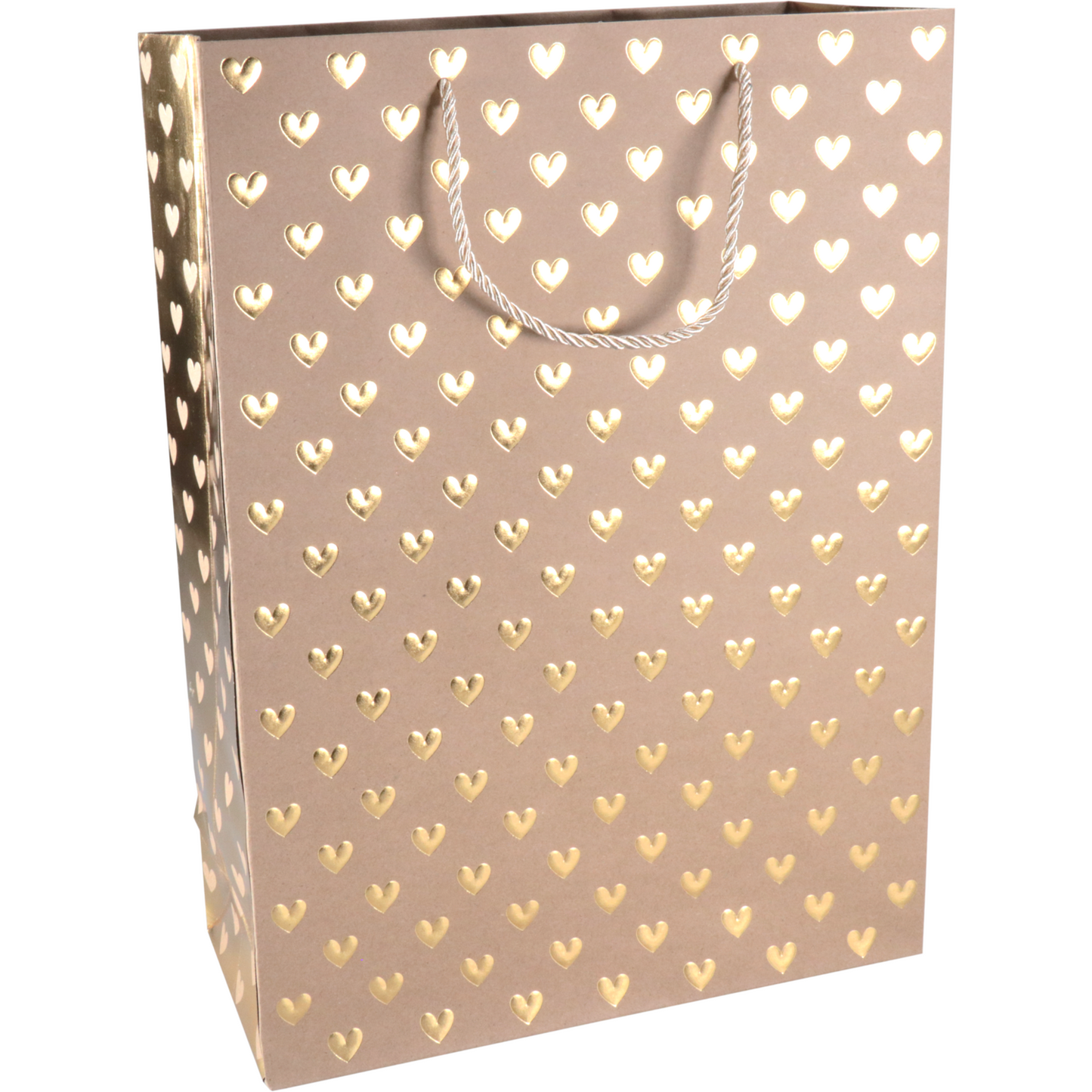 Klika - Tas | Love | Papier | 30x 12x42cm | draagtas | bruin/goud | 40 stuks