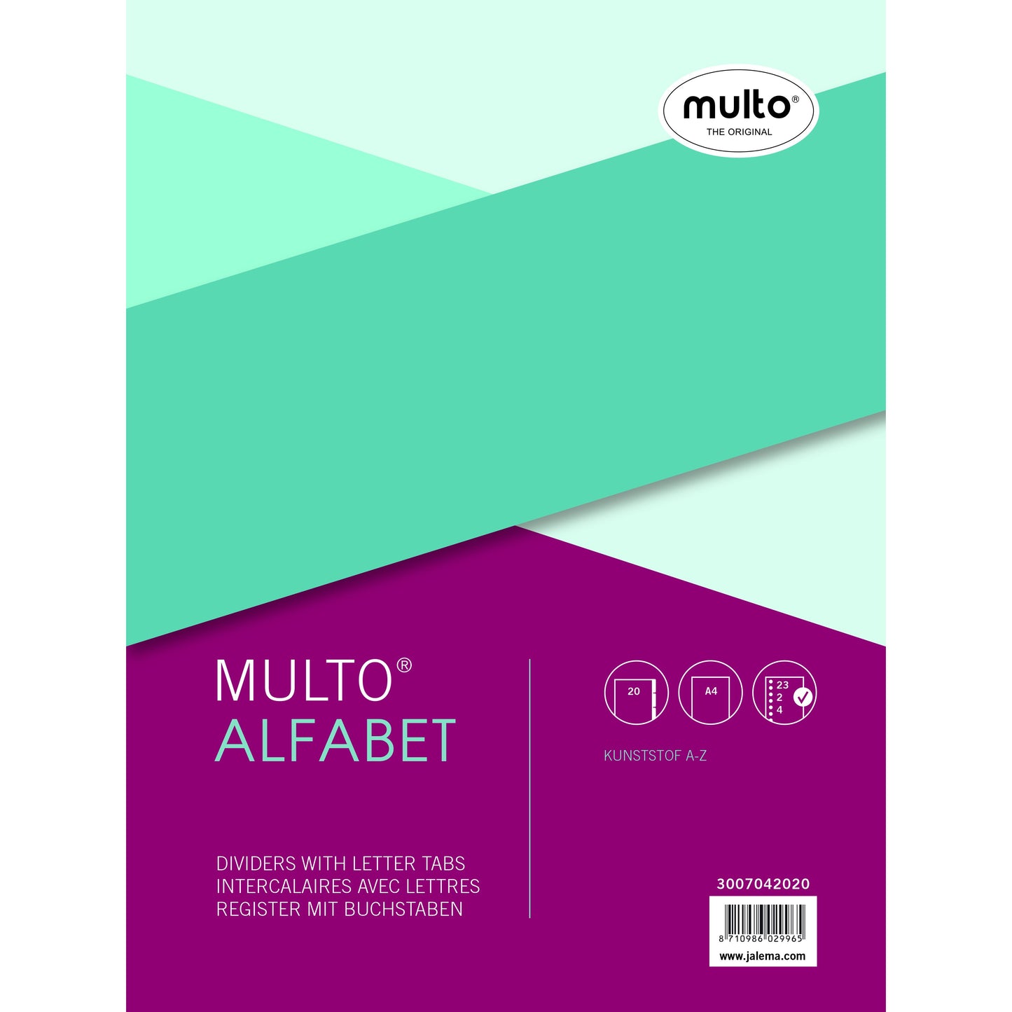 Multo - Tabbladen A4 23-gaats 20-delig A-Z grijs | 10 stuks