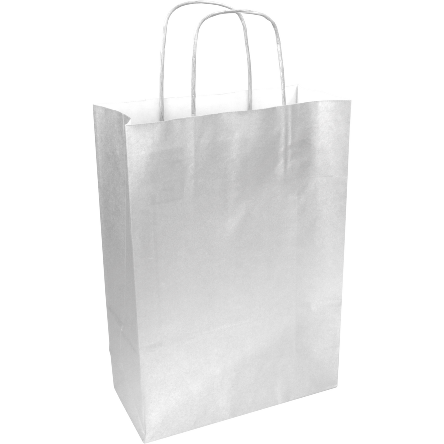 Klika - Tas | Kraftpapier | gedraaid papieren koord | 24x 11x33cm | draagtas | zilver | 250 stuks