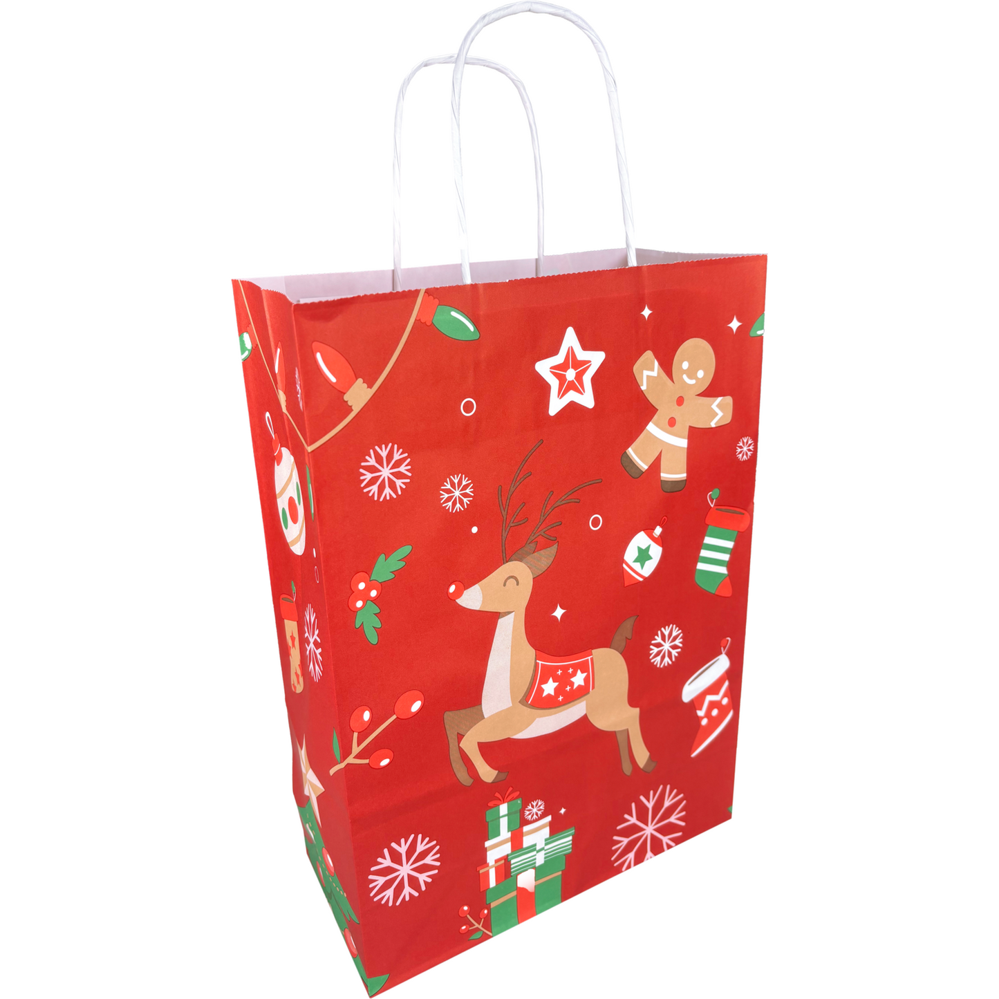 Klika - Tas | Hert | Papier | gedraaid papieren koord | 22x 10x31cm | draagtas | rood | 250 stuks