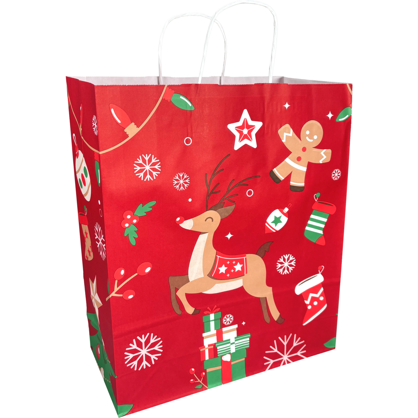 Klika - Tas | Hert | Papier | gedraaid papieren koord | 32x 12x41cm | draagtas | rood | 200 stuks