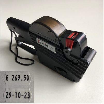 Klika - Étiquette de prix BLITZ C8, impression de la date 2345,78 €
