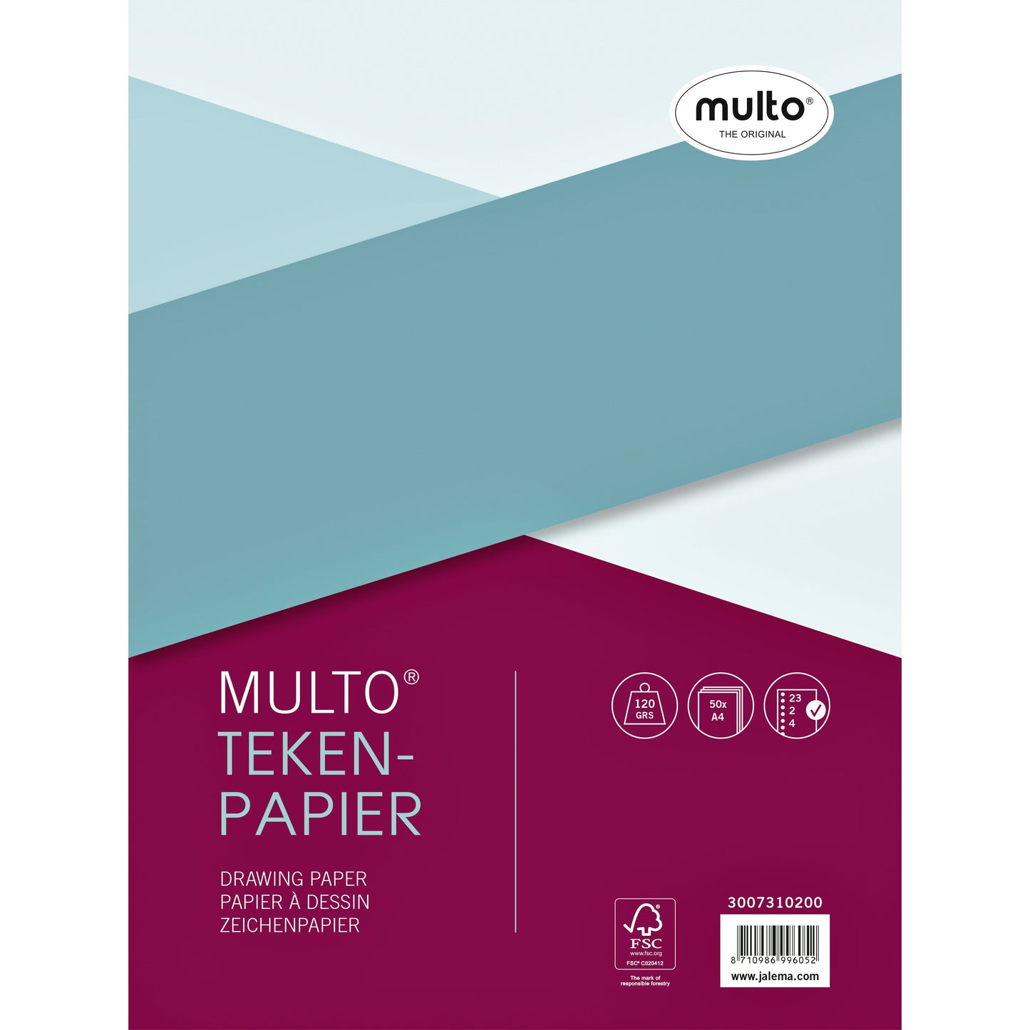 Multo - Papier à dessin intérieur A4 23 anneaux 50 feuilles