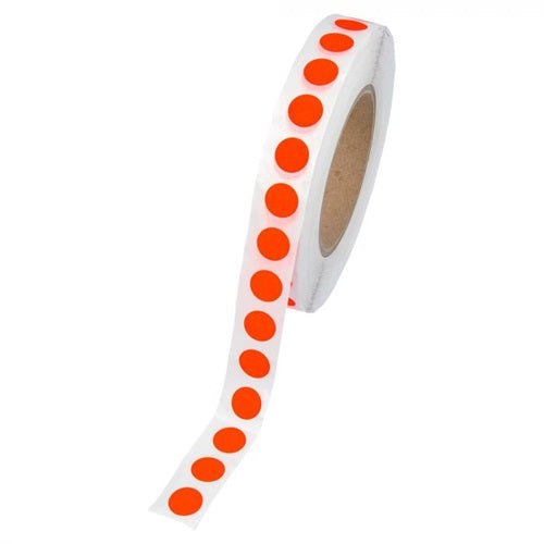 Klika - Etiket 12 mm rond fluor rood 1000 rol