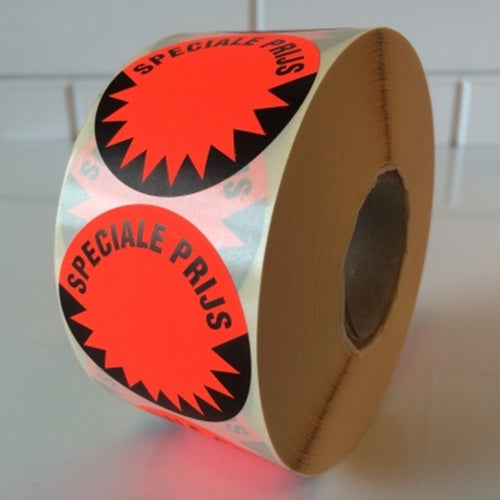Klika - Etiquette 35 mm rouge fluo PRIX SPÉCIAL 20 pièces